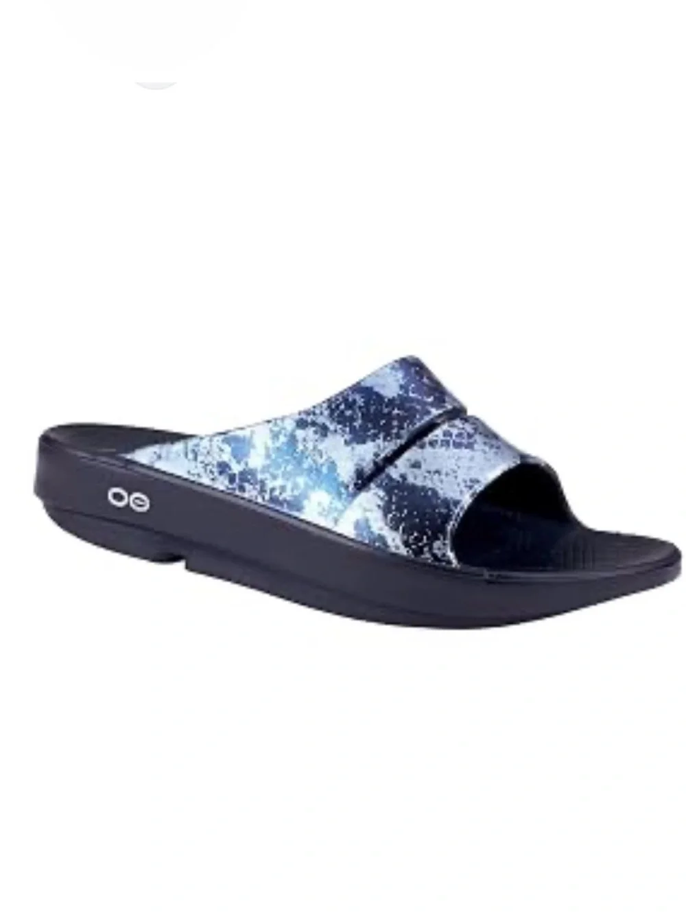 Oofos Ooahh Slides Iridescent Snake Size 8